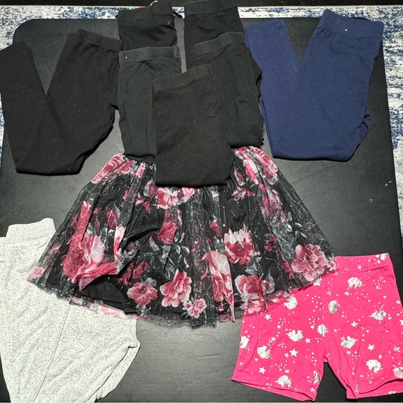 Girls Size 7/8 Lot of 10 Leggings, Sweatpants, Shorts, and Skirt - Picture 1 of 16